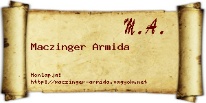 Maczinger Armida névjegykártya